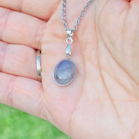 Hand Crafted Jewelry - Amethyst Crystal Oval Pendant